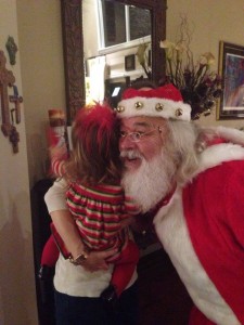 Santa gets a Hug from Maddie